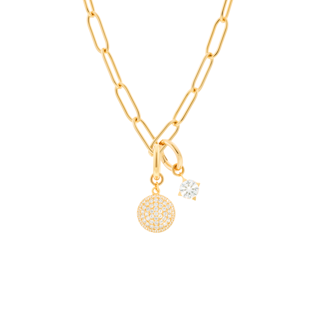 Phoebe necklace with 2 charms in gold vermeil