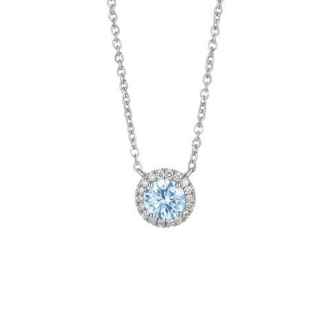  1ct. tw. halo 14k gold pendant necklace - 1ct. tw. halo 14k gold pendant necklace -  The Future Rocks  -    1 