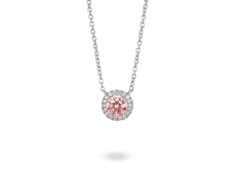  Lab-grown diamond 1ct. tw. halo 14k gold pendant necklace -  -  The Future Rocks  -    8 
