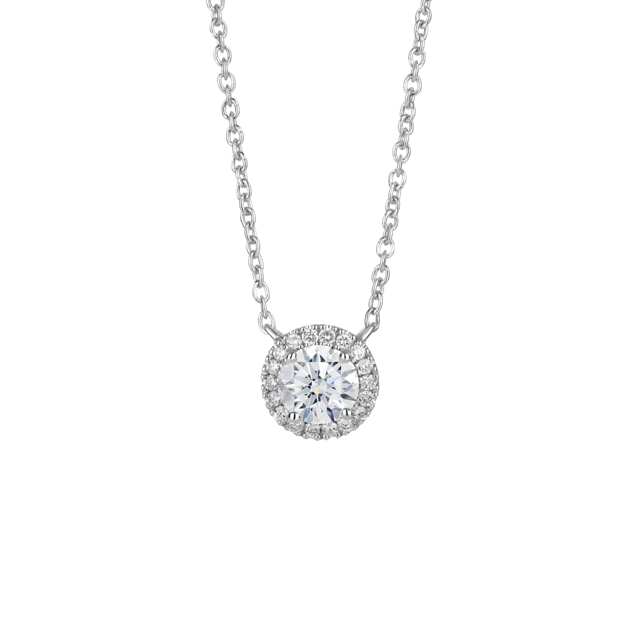  1ct. tw. halo 14k gold pendant necklace - 1ct. Diamond Halo Pendant Necklace -  The Future Rocks -    1 