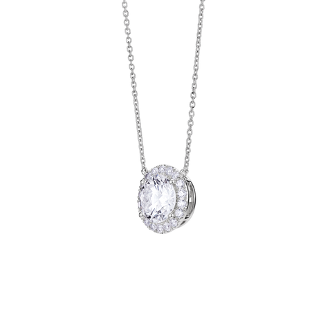  Lab-grown diamond 2ct. tw. halo 14k gold pendant necklace -  -  The Future Rocks  -    8 