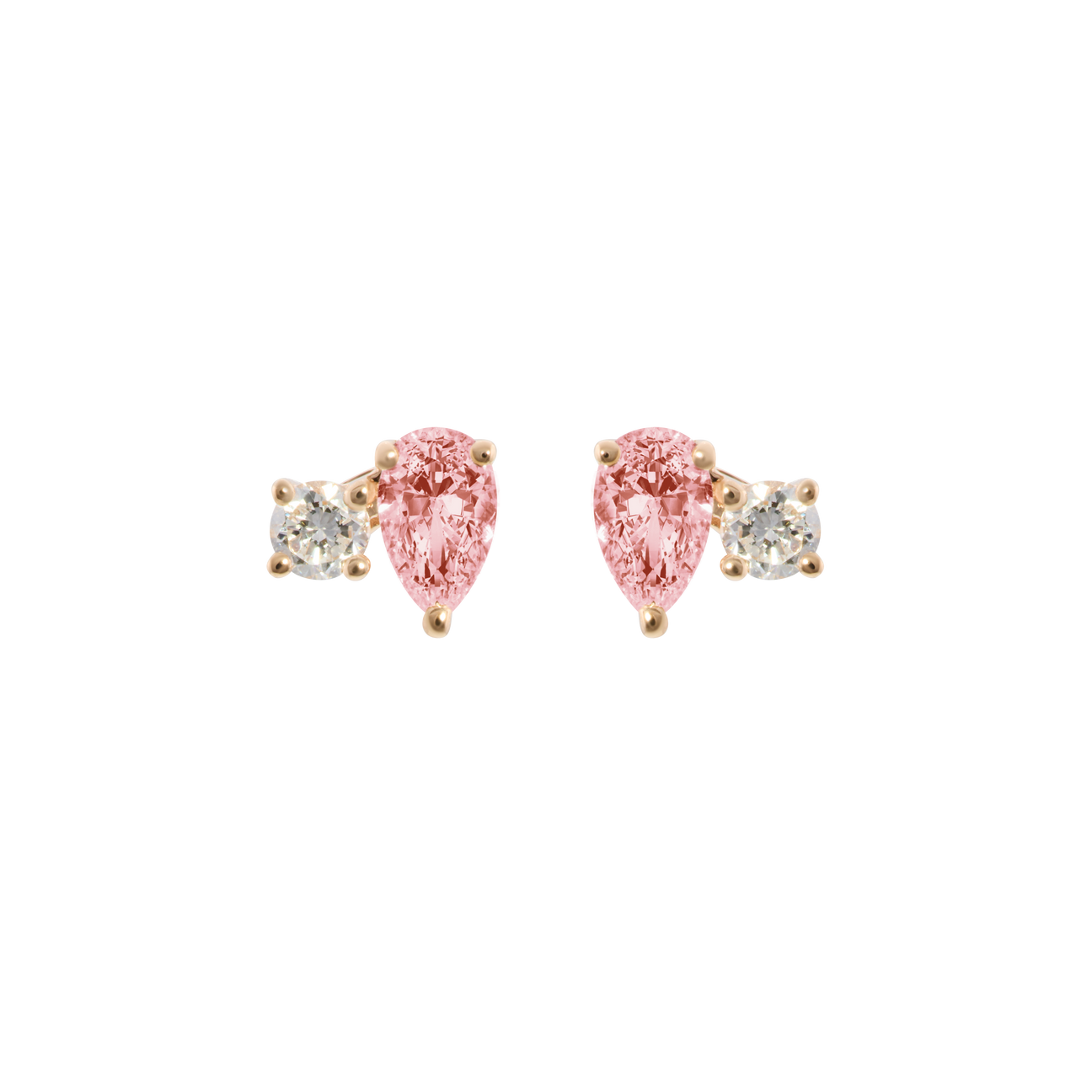  Pear pink duo studs - Pear pink duo studs -  The Future Rocks -    1 