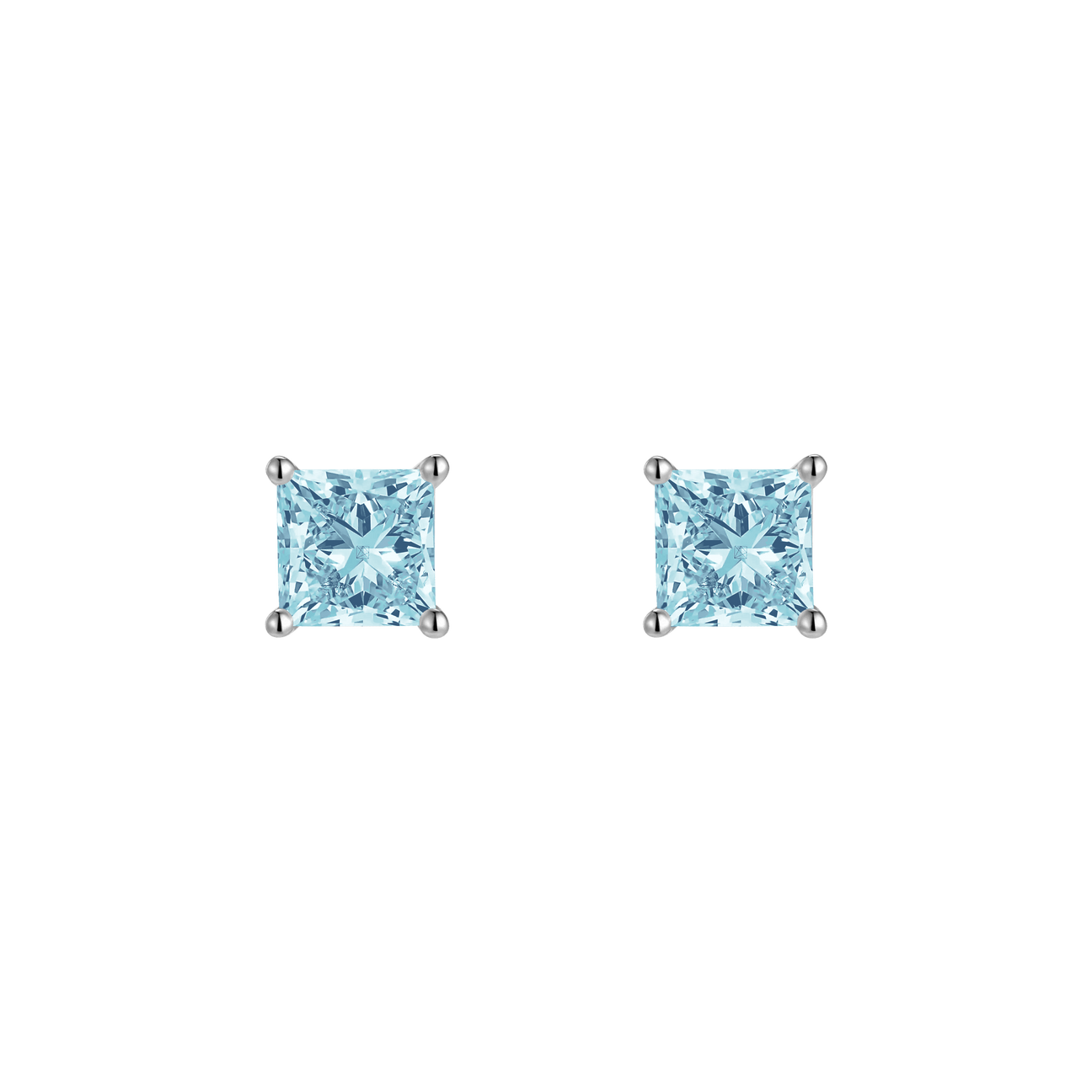  Princess flatback earrings - Blue Princess Diamond Flatback Earrings -  The Future Rocks -    1 