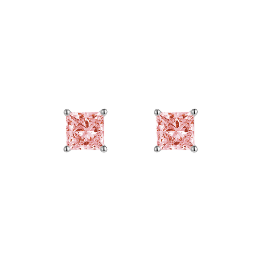 Princess flatback earrings - Princess Cut Pink Diamond Flatback Earrings -  The Future Rocks -    1