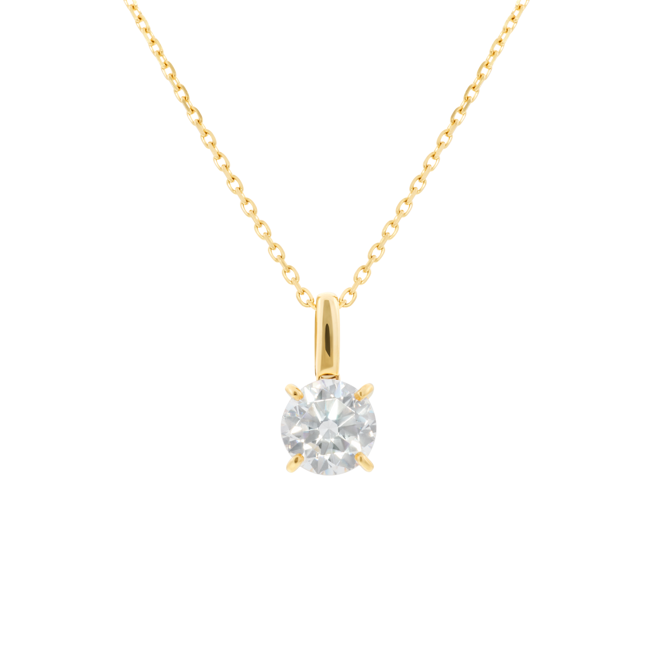  Luna solitaire bale necklace 1ct - Lab-Grown Diamond Solitaire Bale Necklace 1ct -  The Future Rocks -    1 