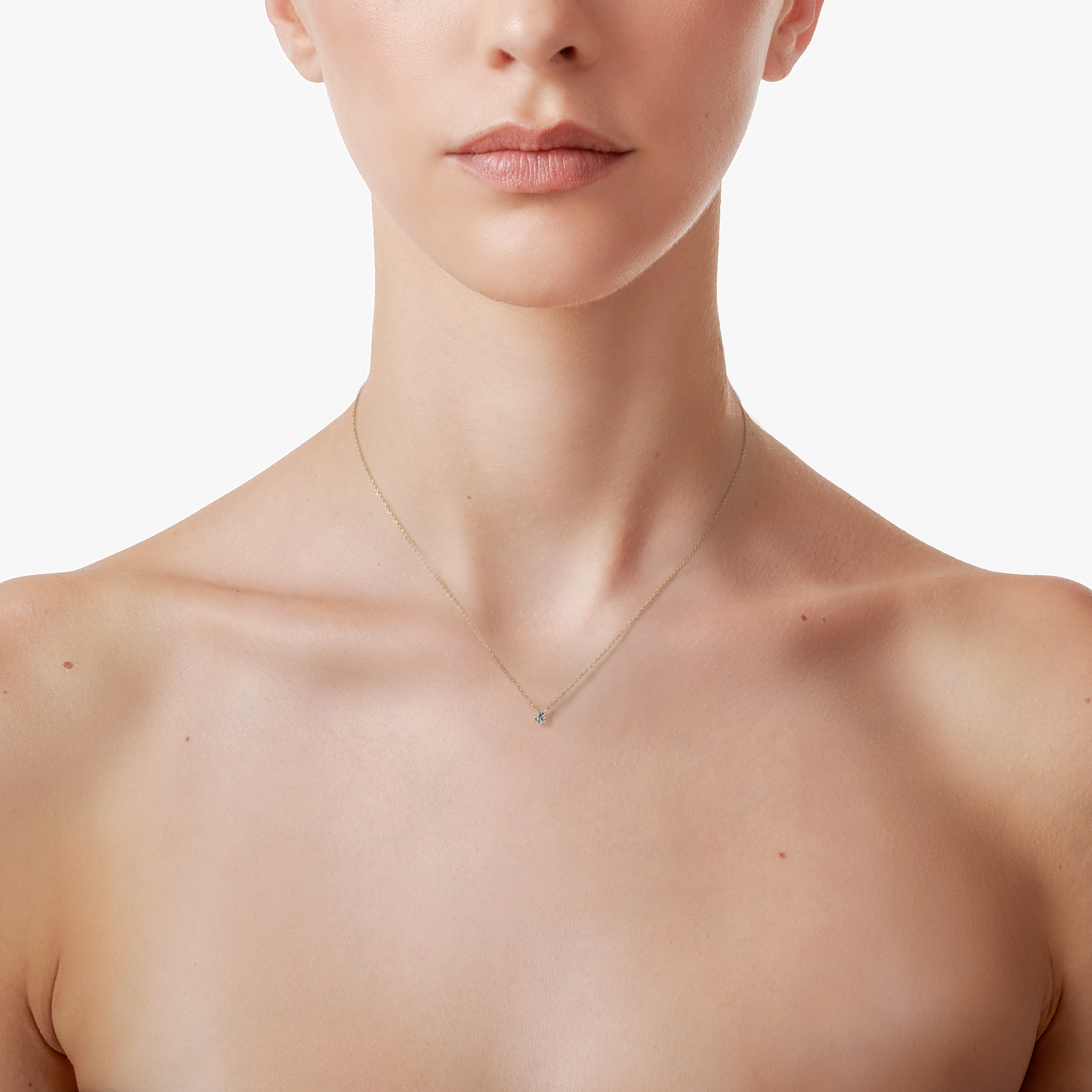  Solitaire necklace - 18K Gold Lab-Grown Diamond Solitaire Necklace -  The Future Rocks -    10 