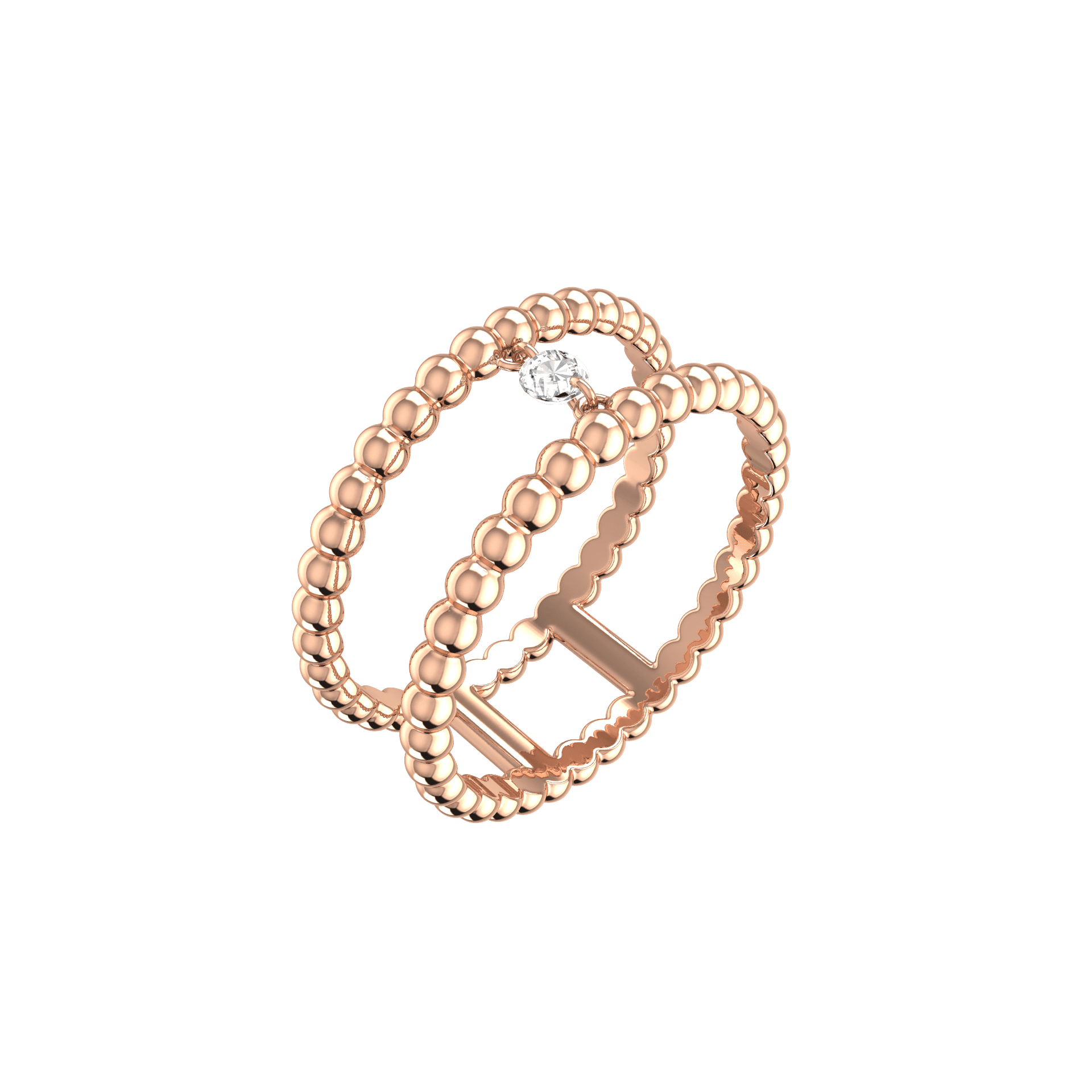  Double nude ring - Double Gold Bubble Ring -  The Future Rocks -    1 