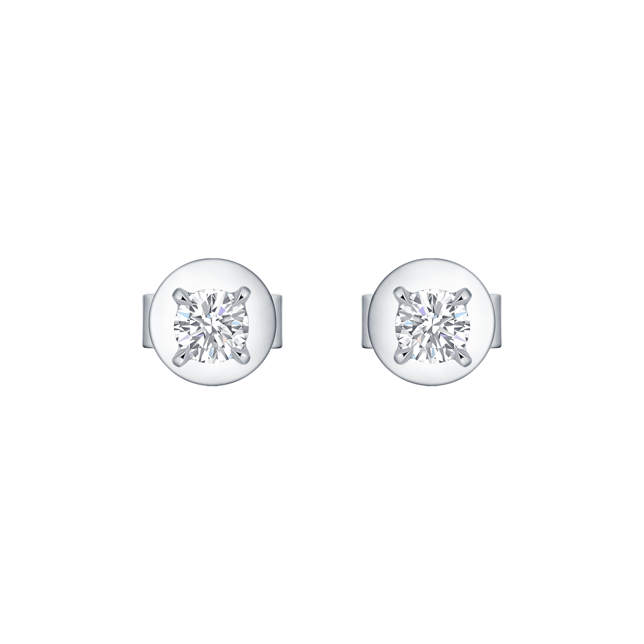  Round solitaire studs - Round Cut Diamond Stud Earrings -  The Future Rocks -    1 