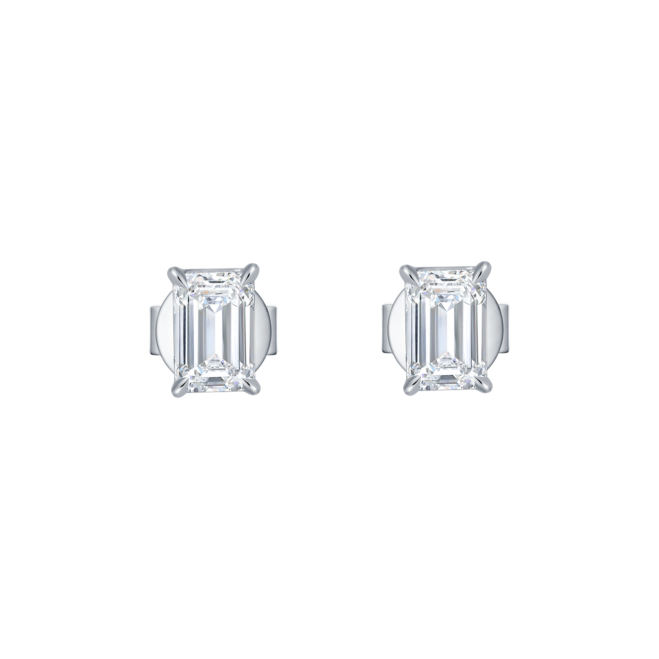  Emerald solitaire studs - Emerald Cut Diamond Earrings -  The Future Rocks -    7 