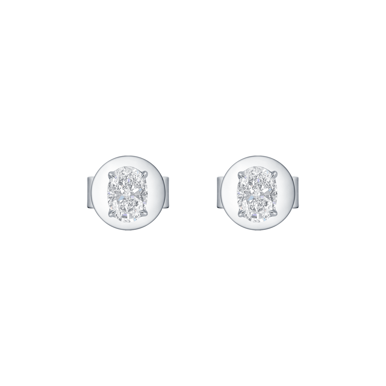  Oval solitaire studs - Oval Cut Diamond Stud Earrings -  The Future Rocks -    1 