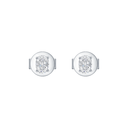  Oval solitaire studs - Oval Cut Diamond Earrings -  The Future Rocks -    1 