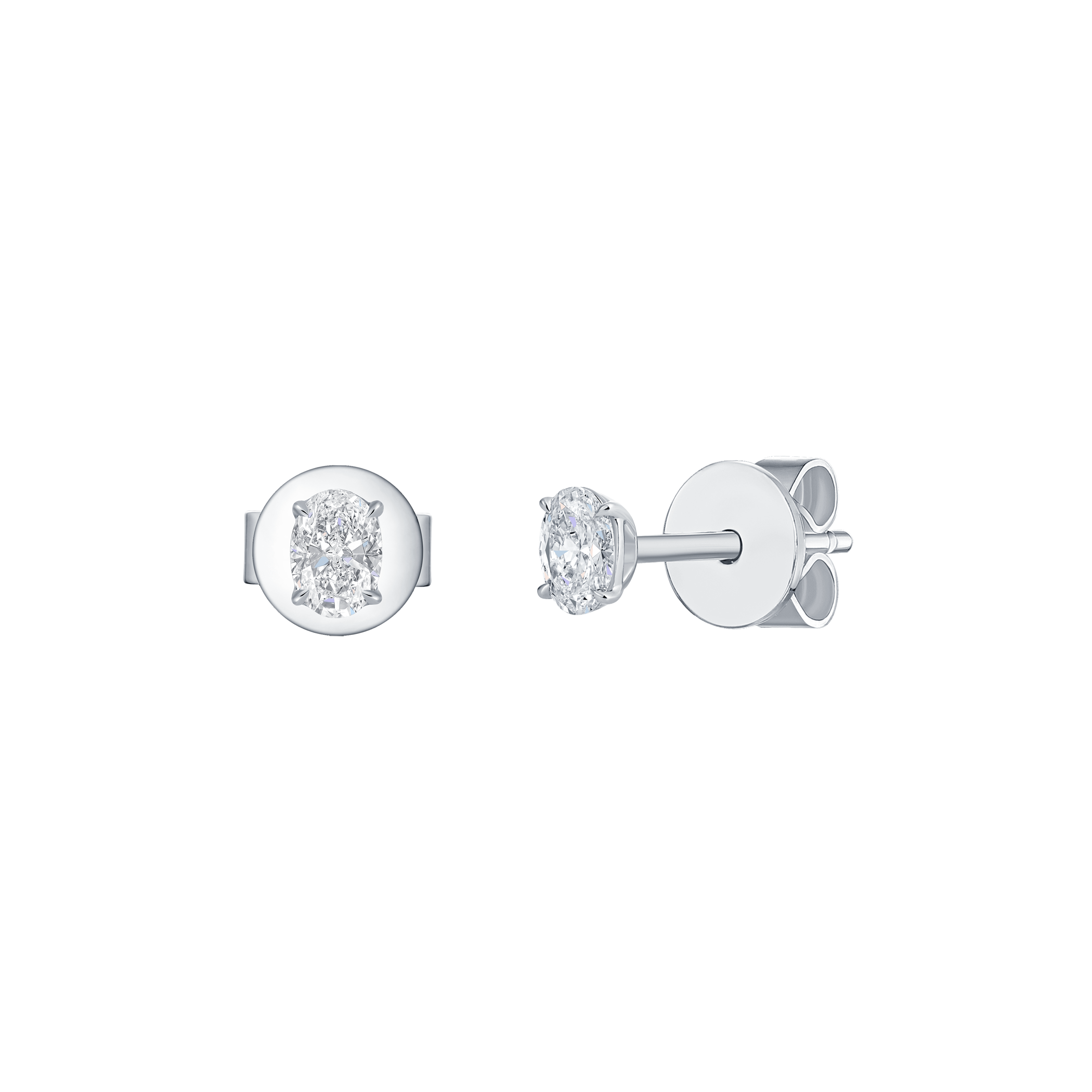  Oval solitaire studs - Oval solitaire studs -  The Future Rocks -    2 