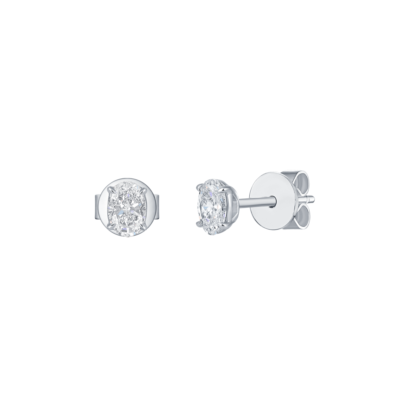  Oval solitaire studs - Oval solitaire studs -  The Future Rocks -    4 
