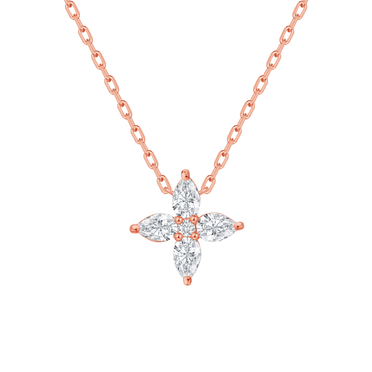  Flora pear floral necklace - Diamond Flower Pendant Necklace -  The Future Rocks -    3 