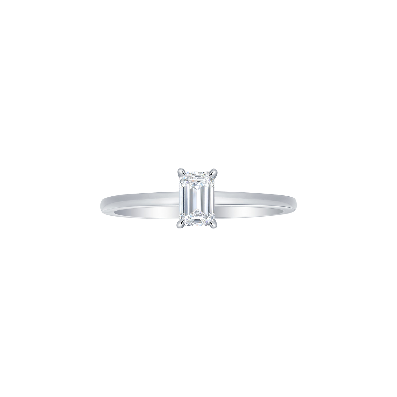  Emerald solitaire petite ring - Emerald Cut Diamond Solitaire Ring -  The Future Rocks -    6 