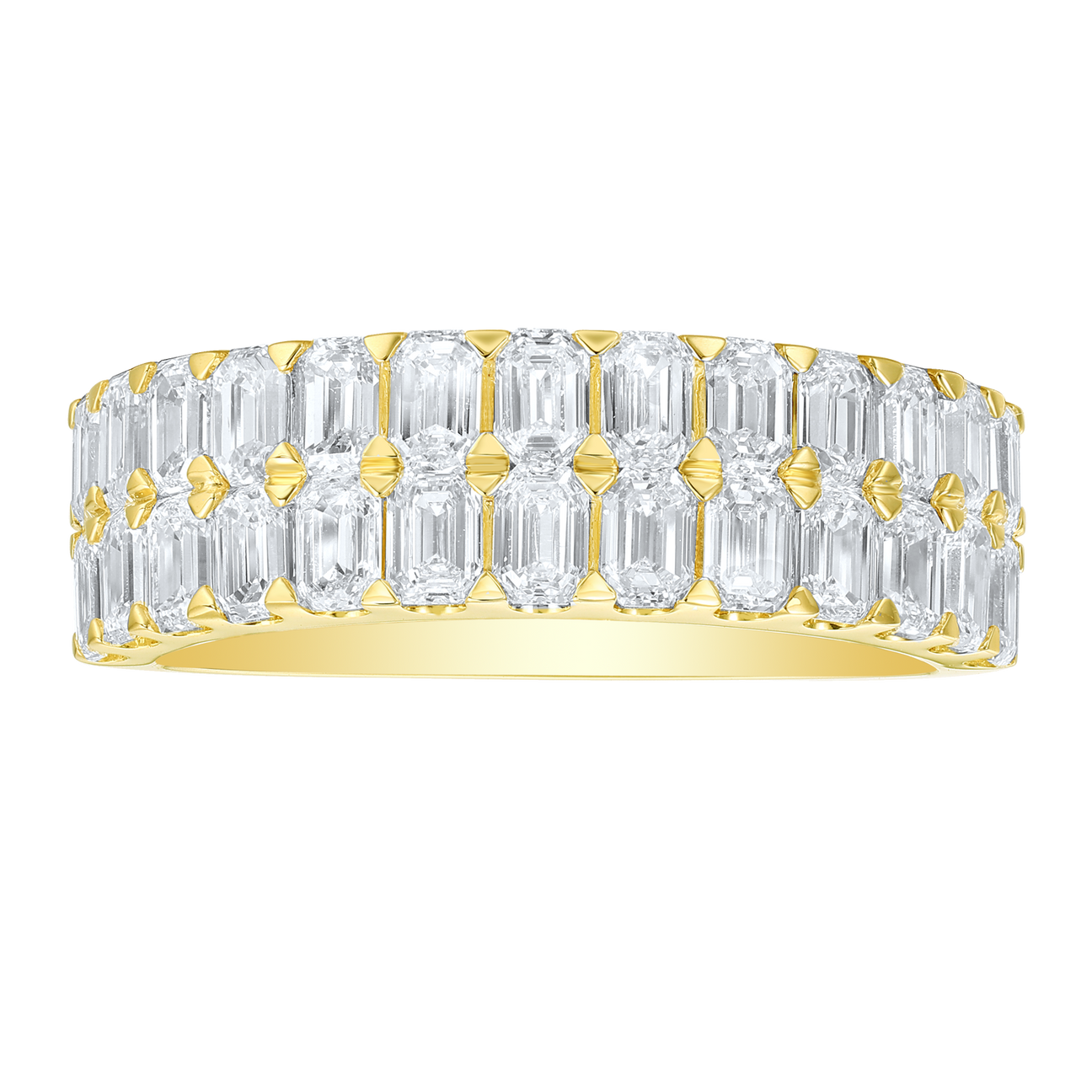  Emerald wide band - Emerald Cut Diamond Wide Band Ring -  The Future Rocks -    2 