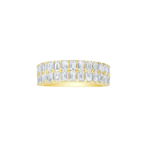  Emerald wide band - Emerald Cut Diamond Wide Band Ring -  The Future Rocks -    1 