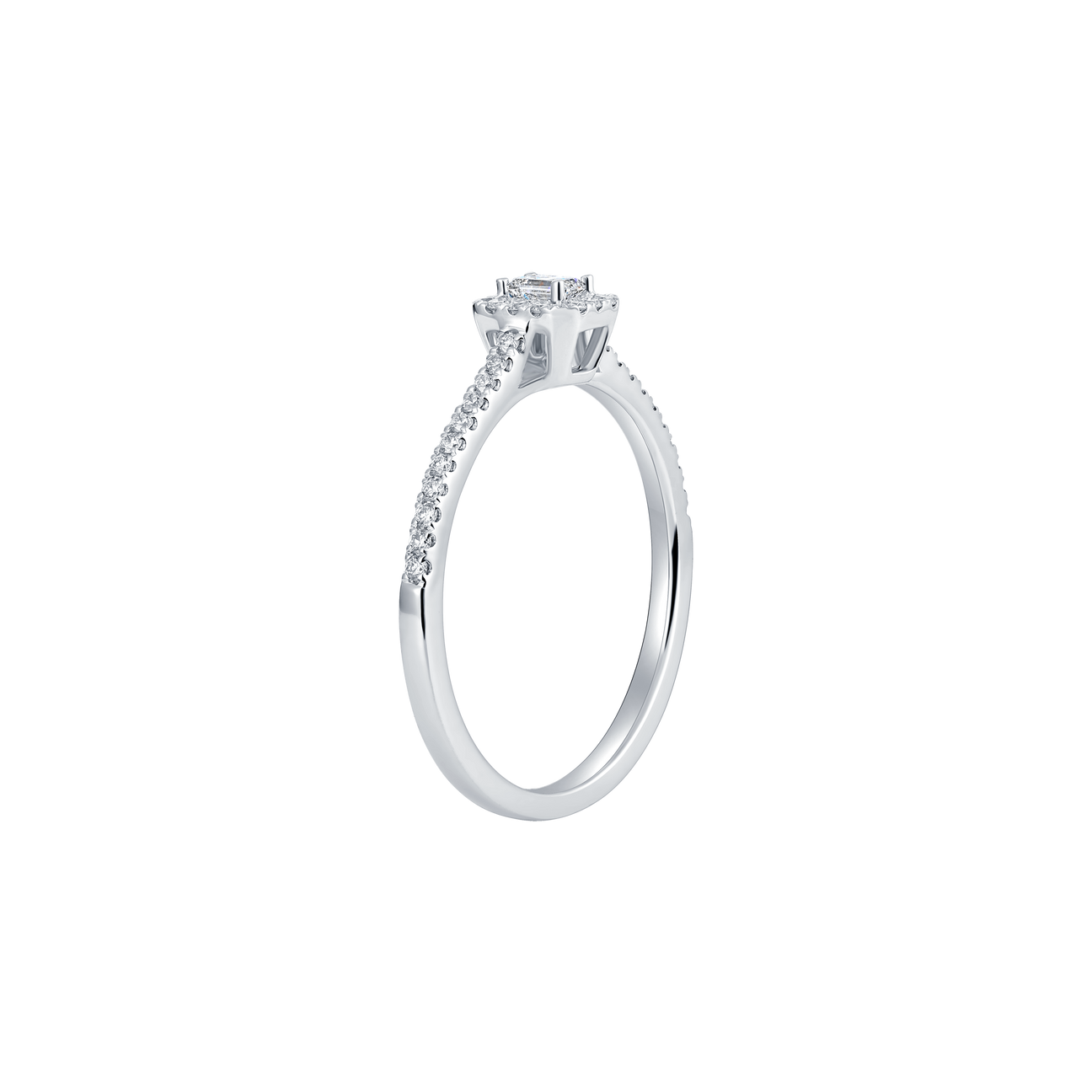  Emerald petite halo ring - Emerald petite halo ring -  The Future Rocks -    2 