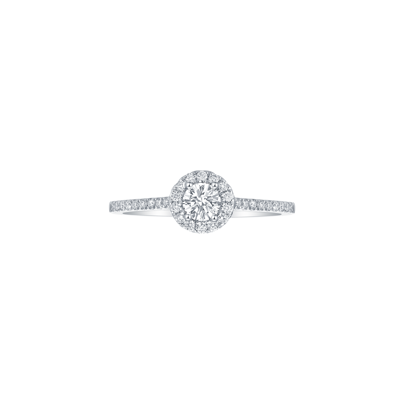  Round petite halo ring - Round Diamond Petite Halo Ring -  The Future Rocks -    1 