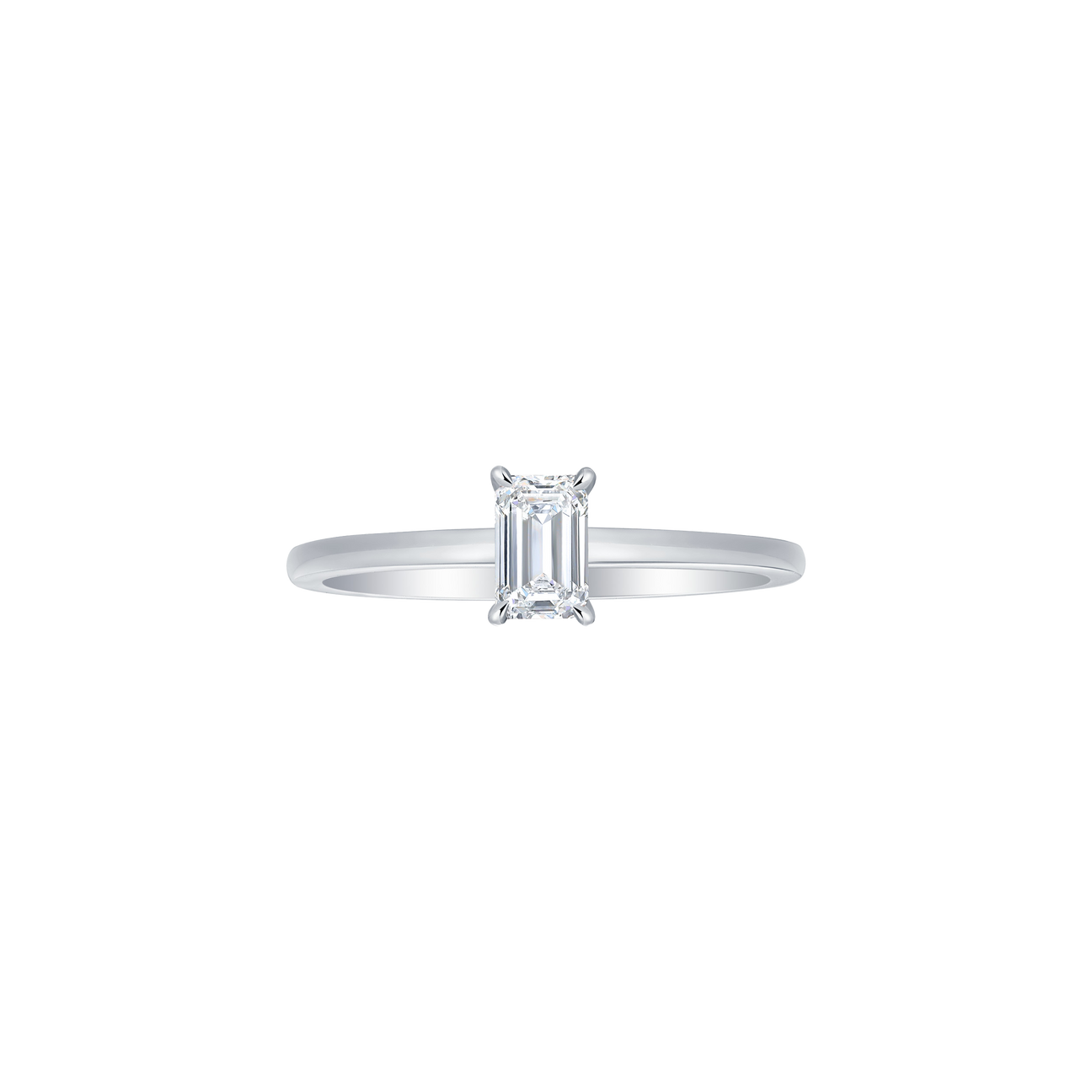  Emerald solitaire petite ring - Emerald Cut Diamond Solitaire Ring -  The Future Rocks -    9 