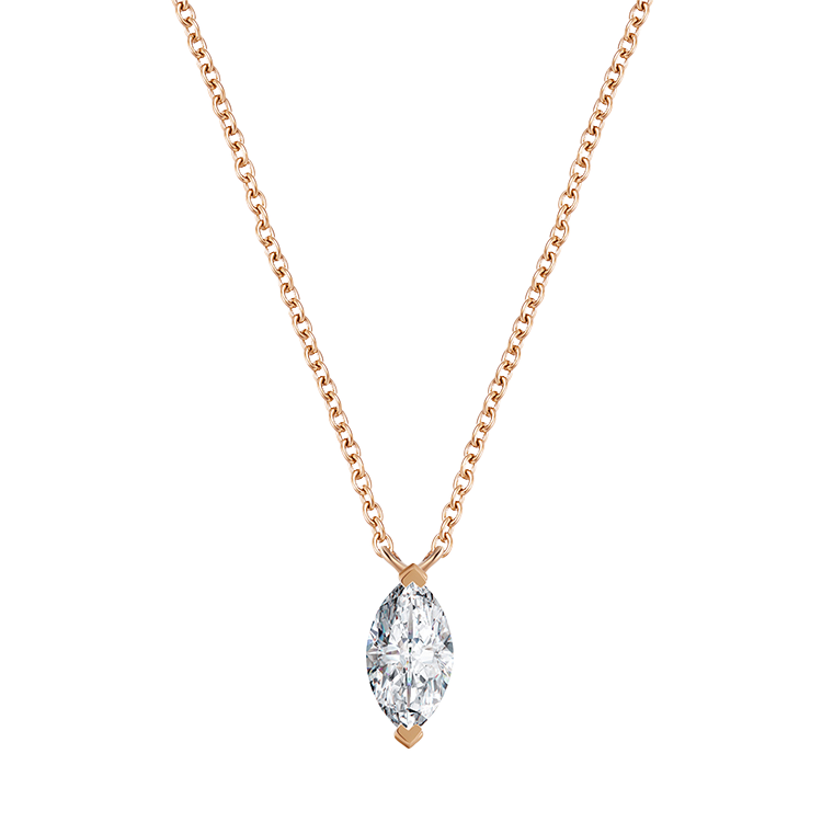  Saturn solitaire necklace - Marquise Cut Lab-Grown Diamond Solitaire Necklace -  The Future Rocks -    1 