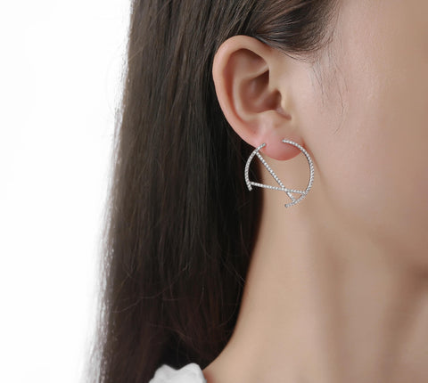  Skyline cross earrings - Lab-Grown-Diamond Skyline Cross Earrings -  The Future Rocks  -    2 