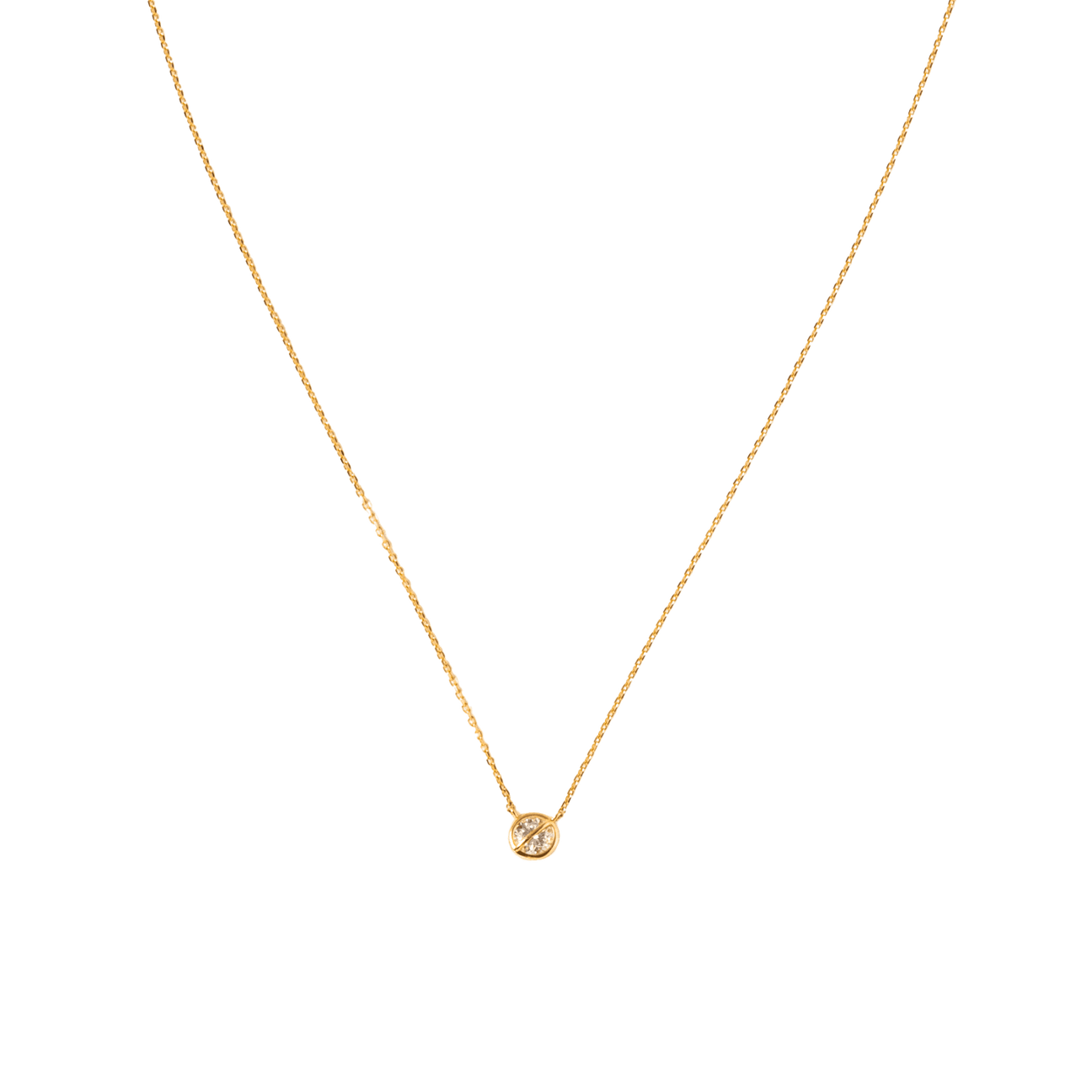  Basic TBN1 round necklace - 18K Gold Lab-Grown Diamond Necklace -  The Future Rocks -    1 