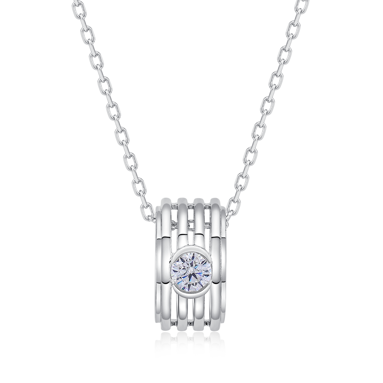 Heart word reincarnation silver necklace