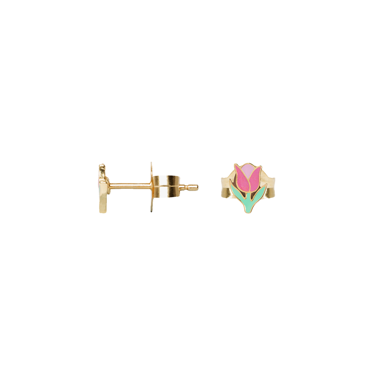  Gold tulip stud earring - Gold tulip stud earring -  The Future Rocks -    1 