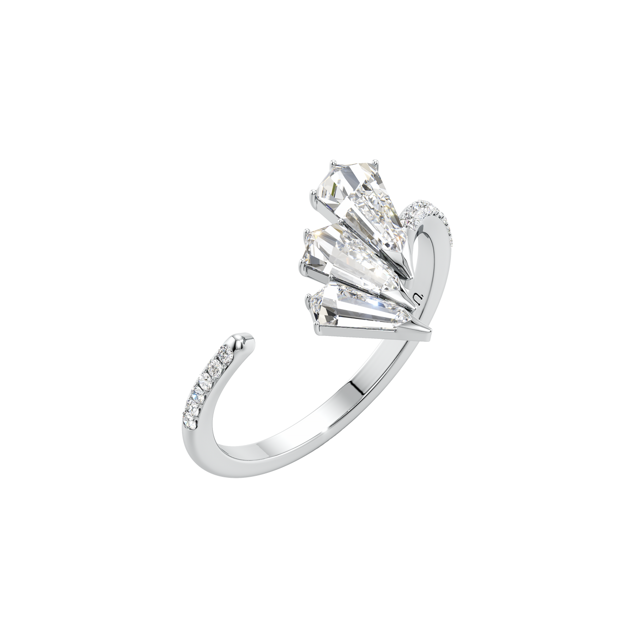  Phoenix feather pavé ring - Phoenix feather pavé ring -  The Future Rocks -    3 