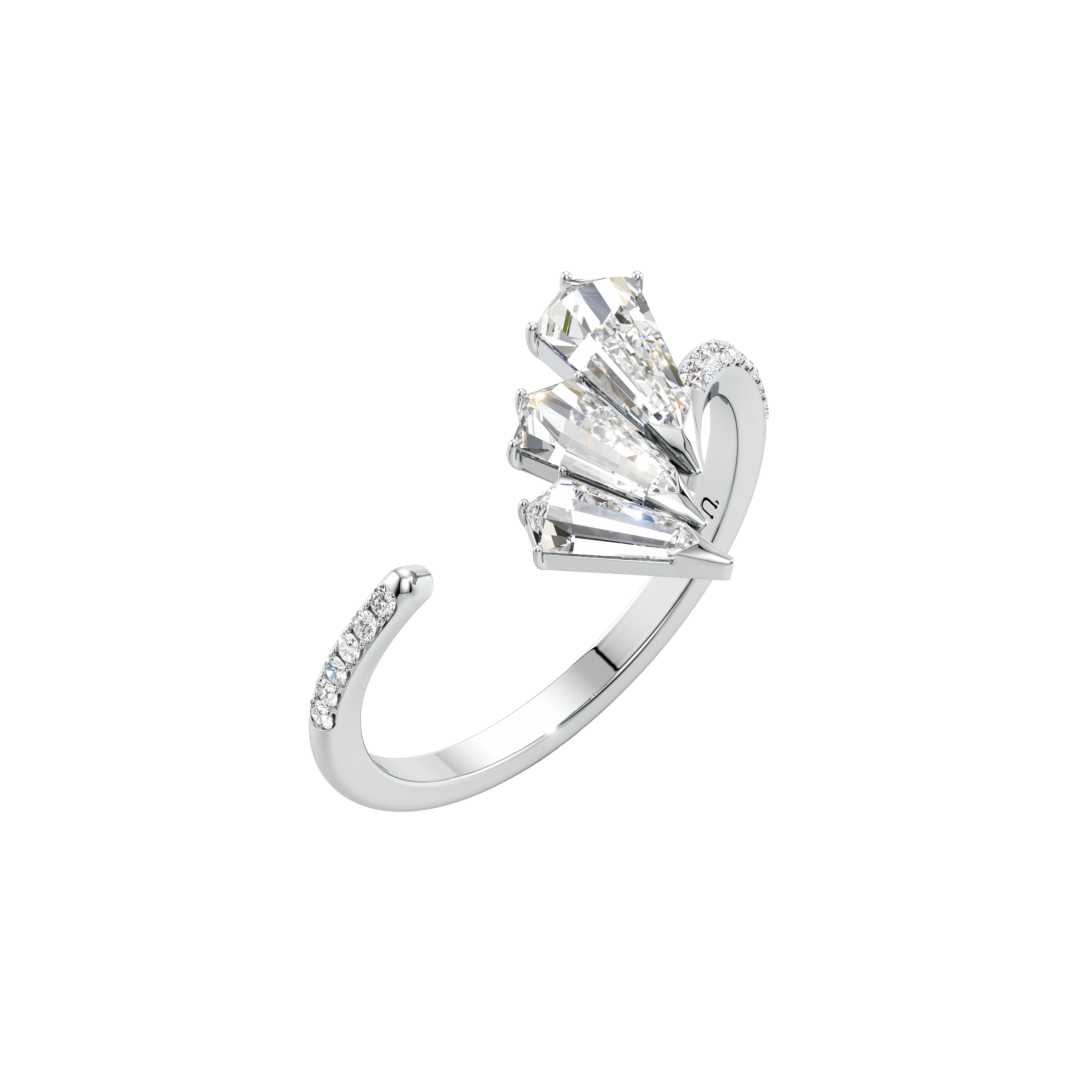  Phoenix feather pavé ring - Phoenix feather pavé ring -  The Future Rocks -    3 