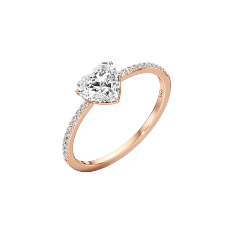 Whirlwind heart pavé ring