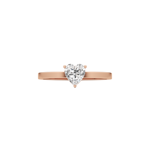 Whirlwind heart solitaire ring