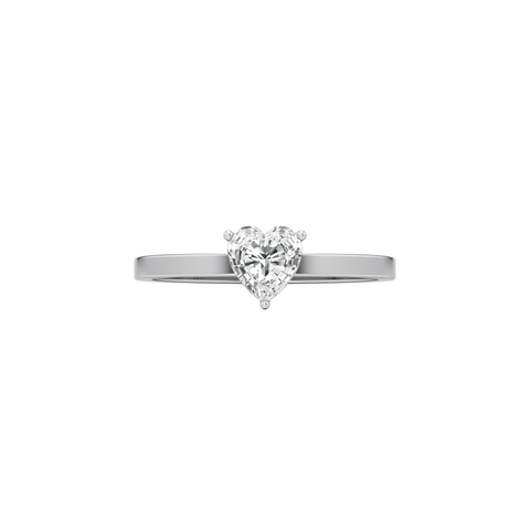 Whirlwind heart solitaire ring