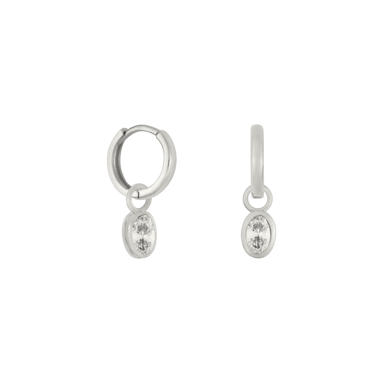  Oval diamond earring charm - Oval diamond earring charm -  The Future Rocks -    4 