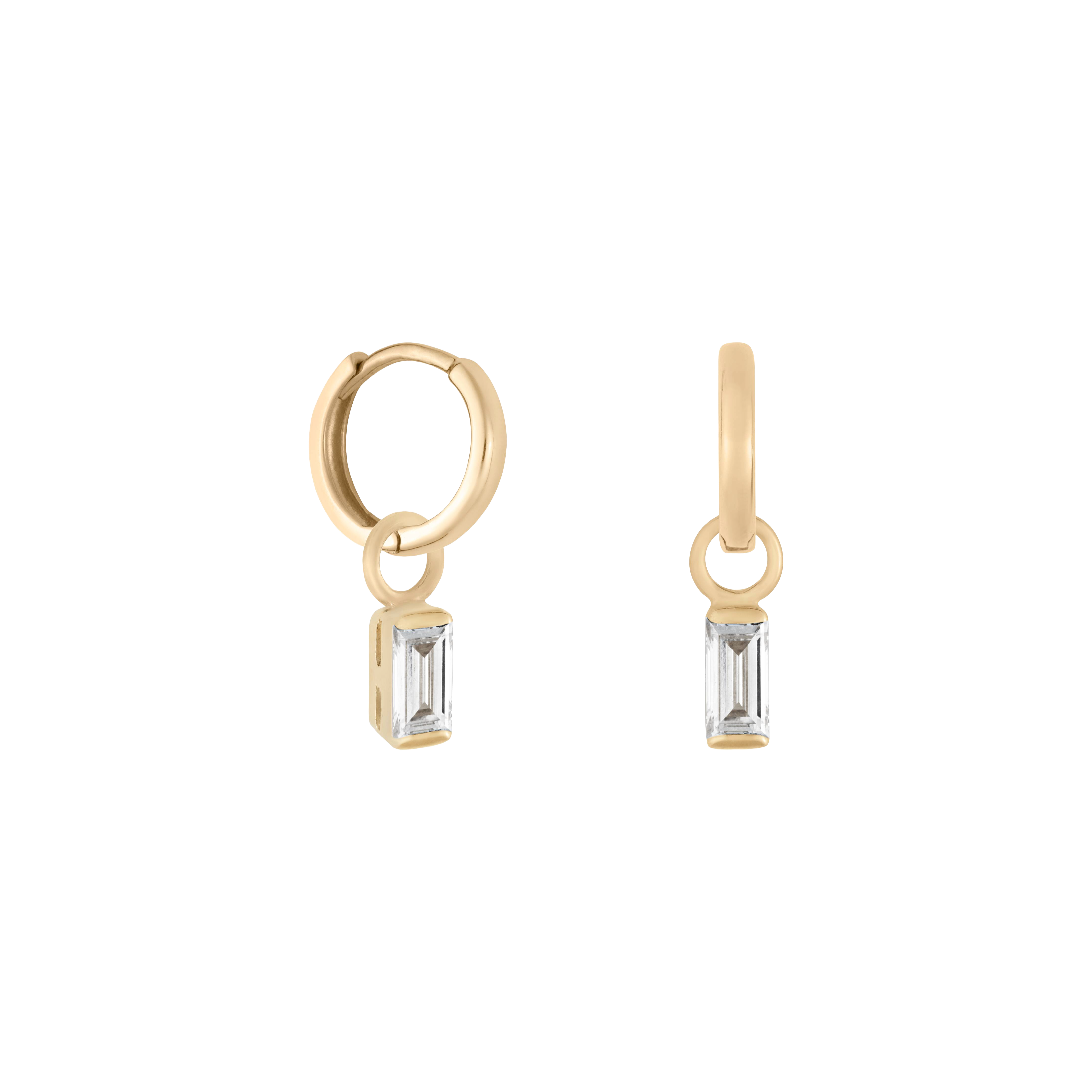  Baguette diamond earring charm - Baguette diamond earring charm -  The Future Rocks -    4 