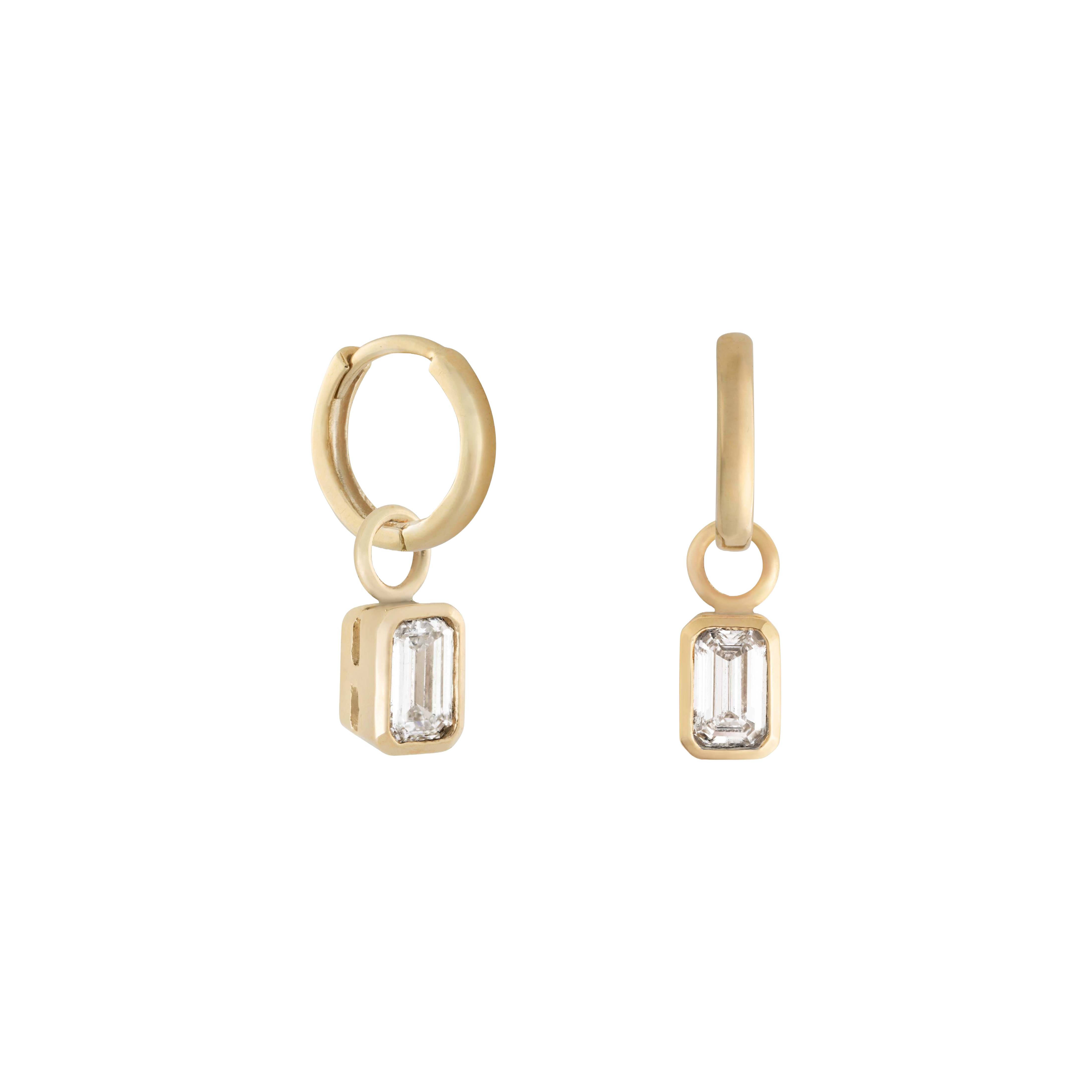  Emerald diamond earring charm - Emerald diamond earring charm -  The Future Rocks -    4 