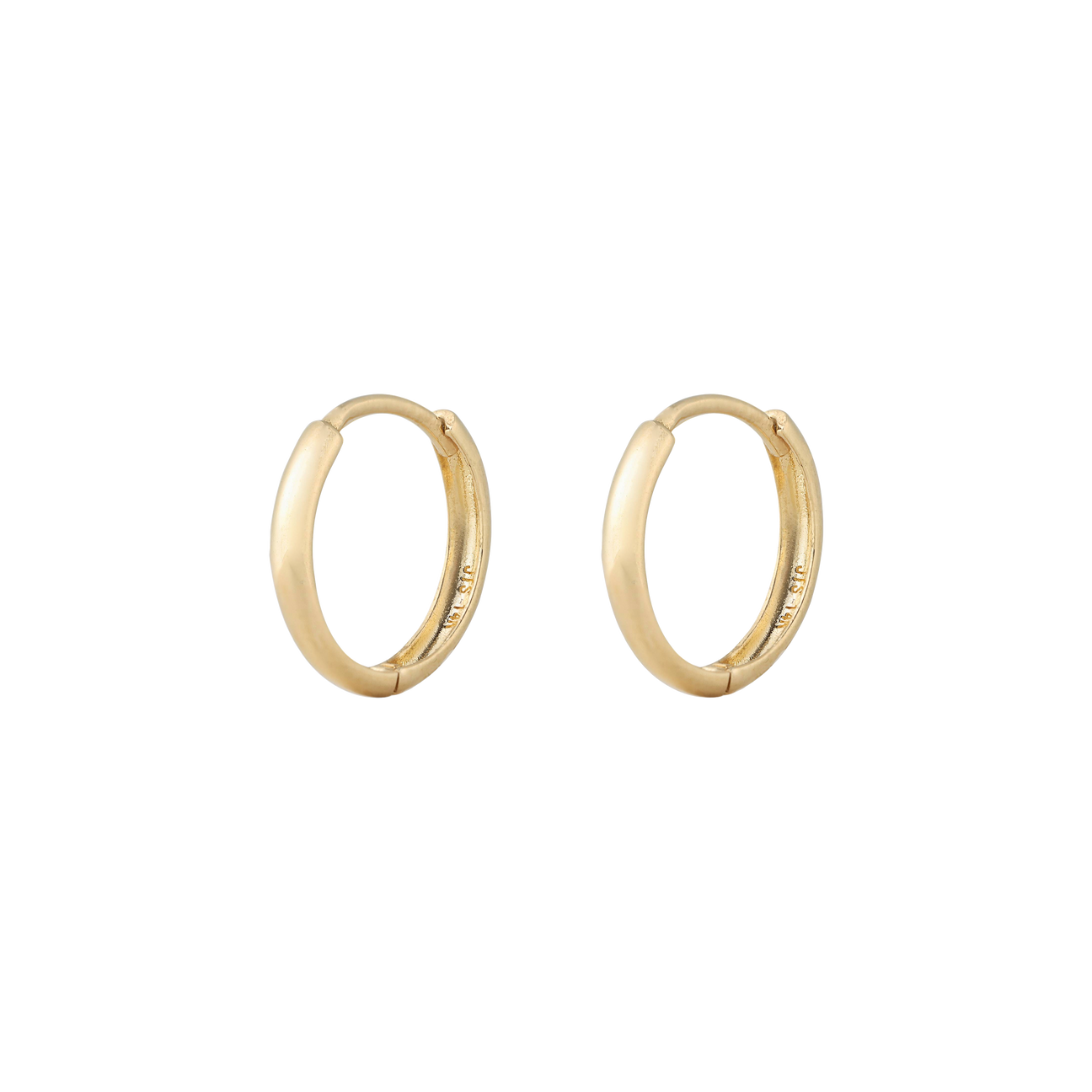 Plain gold huggies 14mm