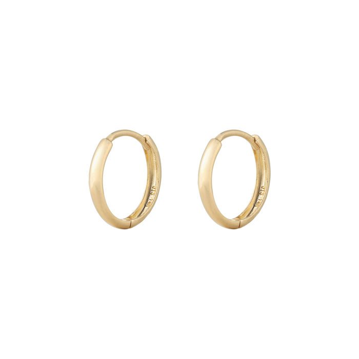  Plain gold huggies 14mm - Plain gold huggies 14mm -  The Future Rocks -    1 