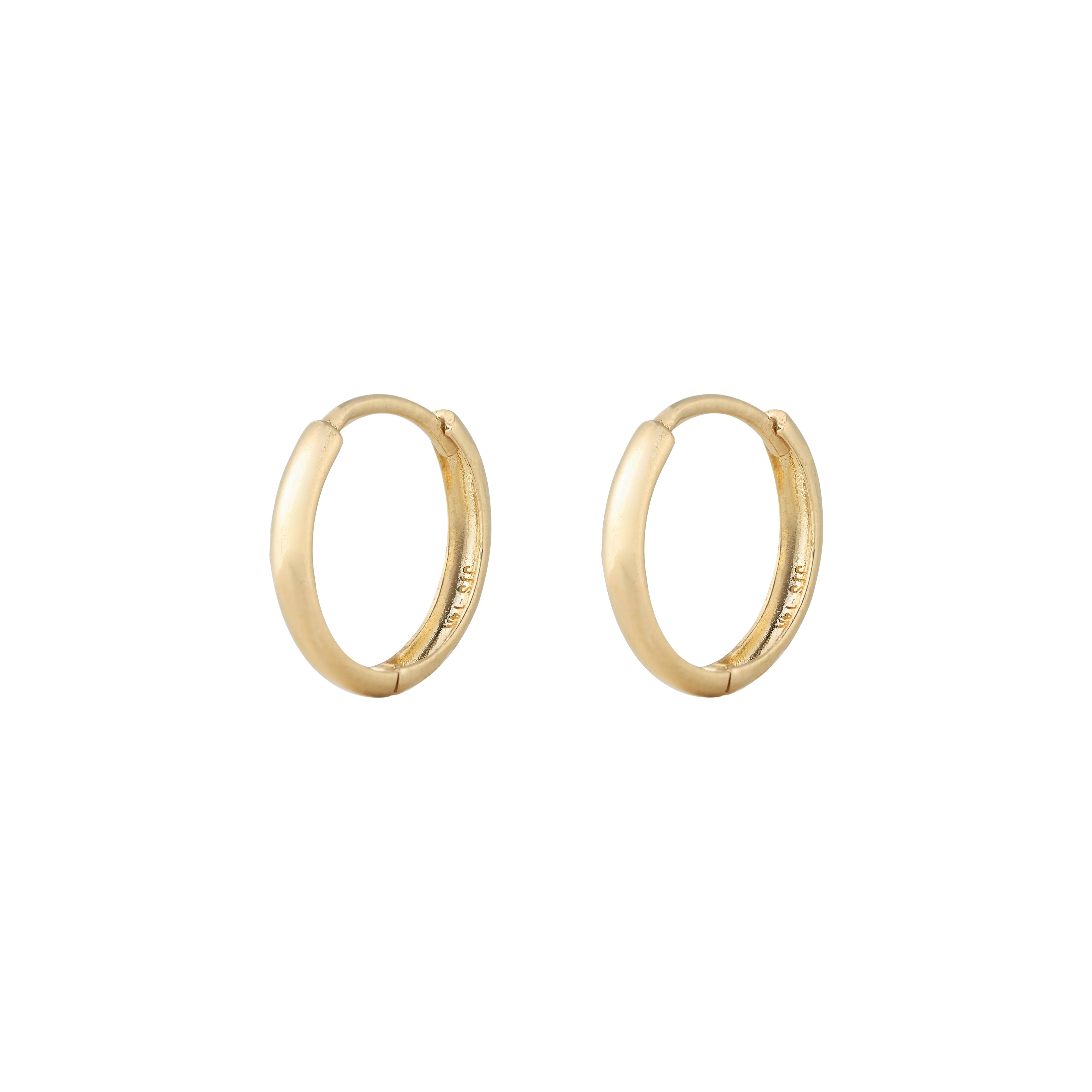  Plain gold huggies 11mm - Plain gold huggies 11mm -  The Future Rocks -    1 