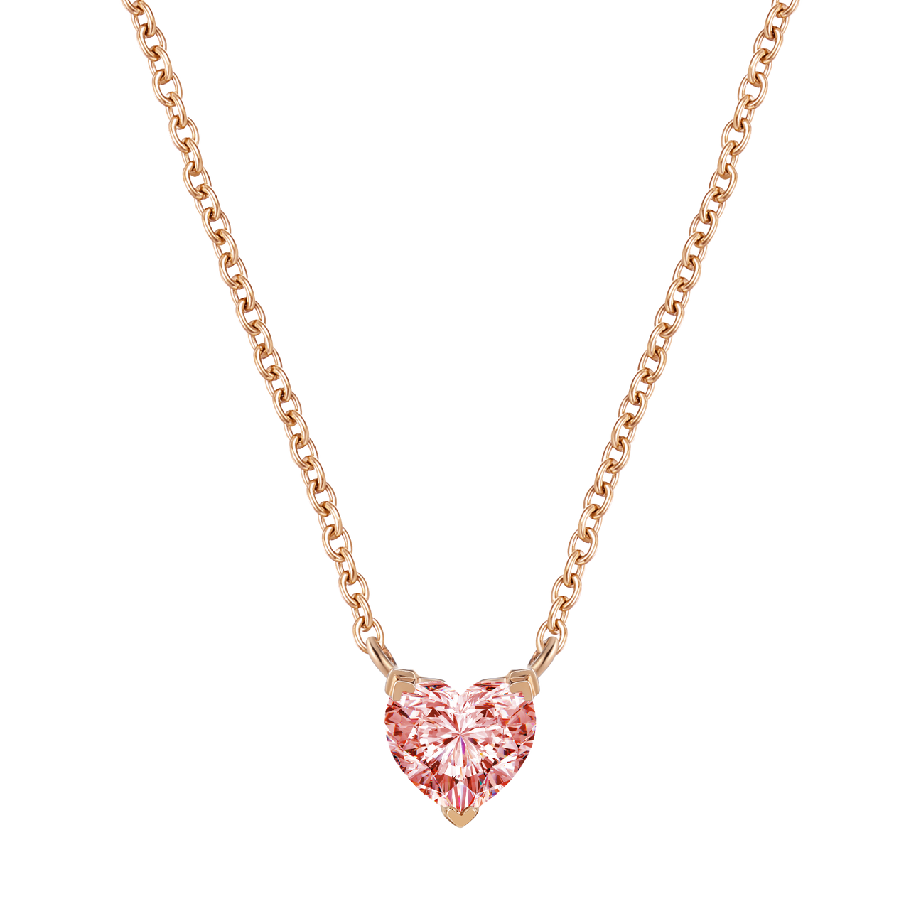  Venus pink solitaire necklace - Pink Diamond Heart Necklace -  The Future Rocks -    1 