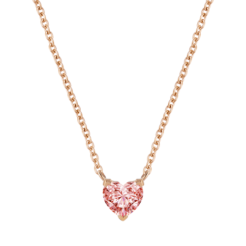  Venus pink solitaire necklace - Pink Diamond Heart Necklace -  The Future Rocks -    1 