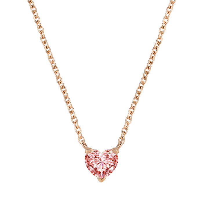  Venus pink solitaire necklace - Pink Diamond Heart Necklace -  The Future Rocks -    1 