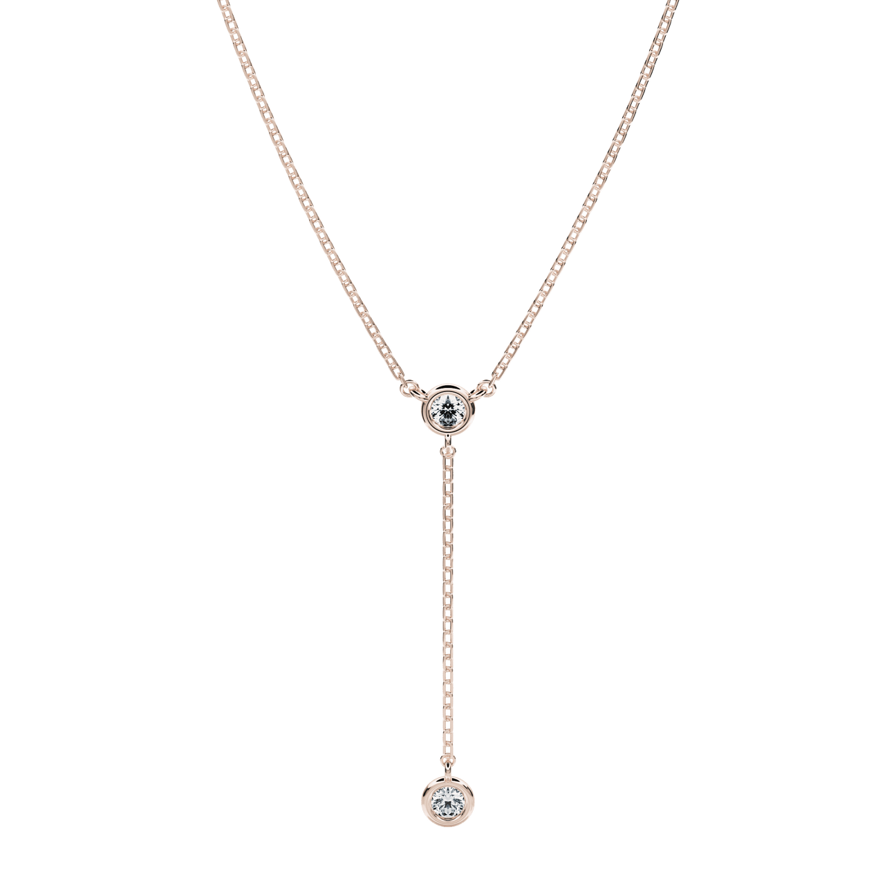  Zahara bezel necklace - Lab-Grown Diamond Bezel Lariat Necklace -  The Future Rocks -    1 