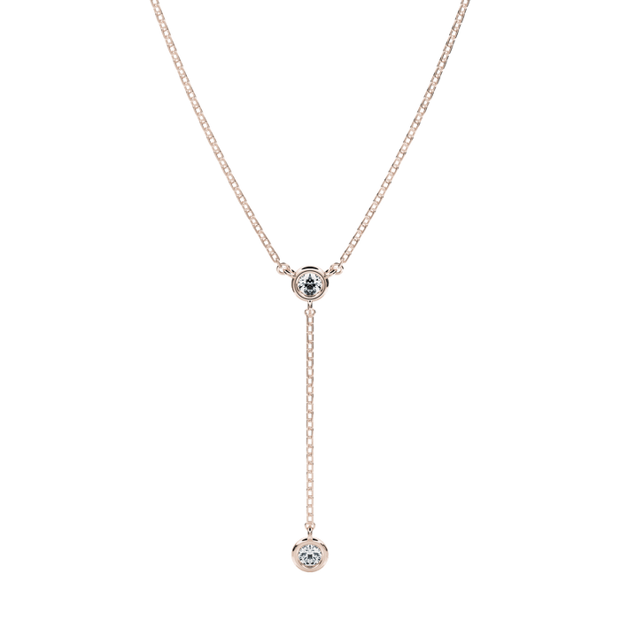  Zahara bezel necklace - Lab-Grown Diamond Bezel Lariat Necklace -  The Future Rocks -    1 