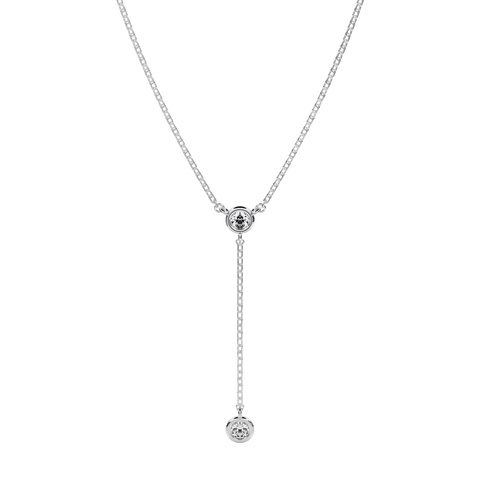  Zahara bezel necklace - Lab-Grown Diamond Bezel Lariat Necklace -  The Future Rocks  -    2 