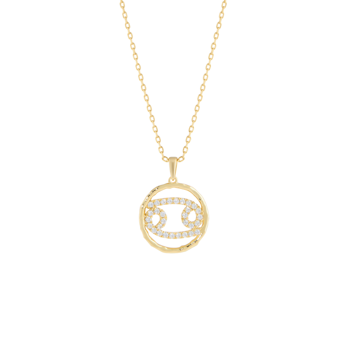  Cancer medallion pendant necklace - Cancer Zodiac Pendant Necklace -  The Future Rocks -    1 