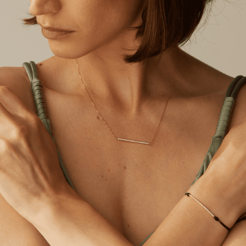  Adachi pendant necklace - Lab-Grown Diamond Bar Pendant Necklace -  The Future Rocks  -    4 