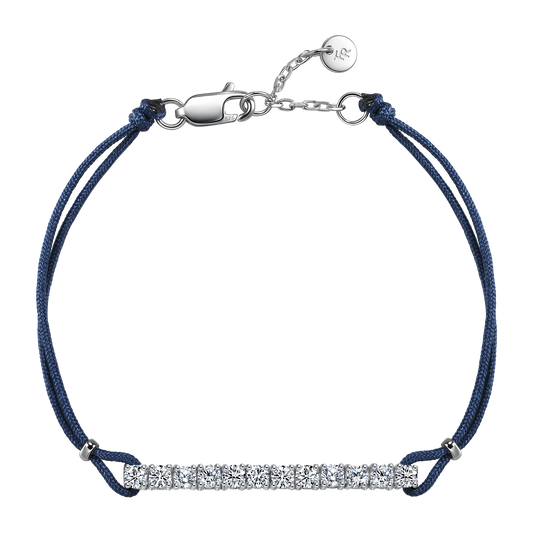 Pavé navy cord bracelet 0.6ct - Diamond Bracelet - Navy Blue Cord Bracelet -  The Future Rocks -    2