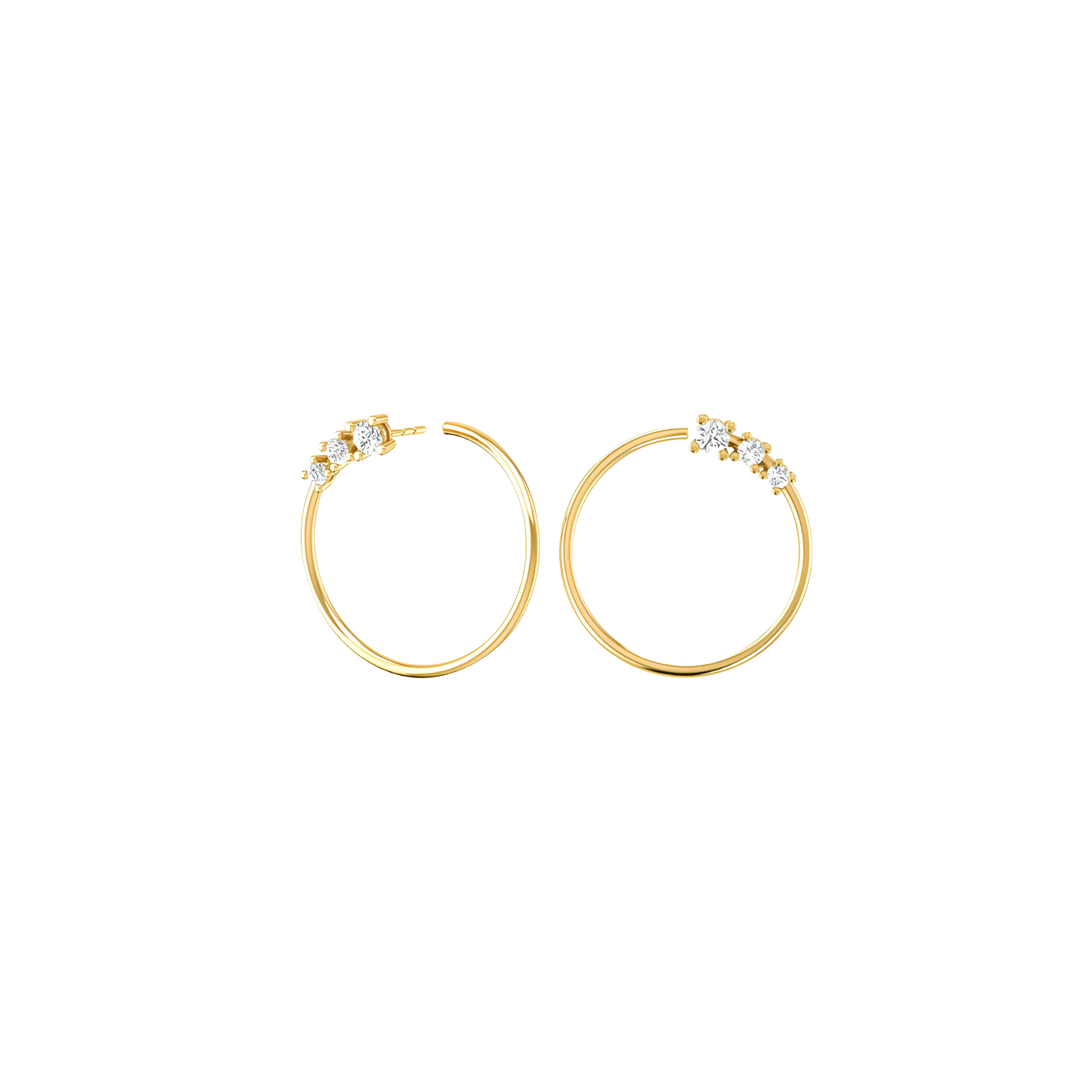  Circle degrade earrings - Lab-Grown Diamond Circle Degrade Hoop Earrings -  The Future Rocks -    4 
